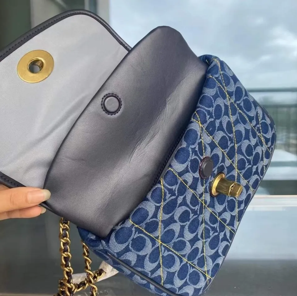 Coach PILLOW MADISON SHOULDER BAG IN SIGNATURE DENIM WITH QUILTING