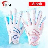 TTYGJ childrens golf gloves boys and girls PU leather silicone particles non-slip breathable left and right hand pair Q