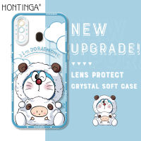 Hontinga Casing สำหรับ Samsung Galaxy A33 5G A32 5G 4G A31 A30S A23 A22 5G A21S A20S A20กรณีใสกรณีอะนิเมะ Doraemon ซิลิโคนฝาครอบกล้องป้องกันกรณียางกลับปกเคสโทรศัพท์ Softcase สำหรับเด็กผู้หญิง