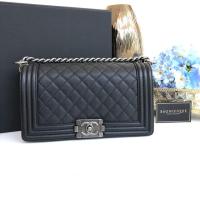 Chanel Boy 10 Black Caviar RHW