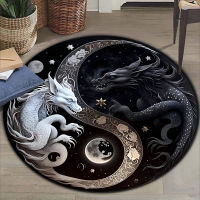 xixibeauty Dragon Round Rug Doormat Floor Mat Dragon Carpet Home Carpet Hotel Living Room Floor Mats Anti Slip, Available Machine Wash