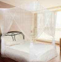 มุ้งกันยุง Canopy Mosquito Net 4 Corner Polyster For Full To King Size Bed Covering BedsTH