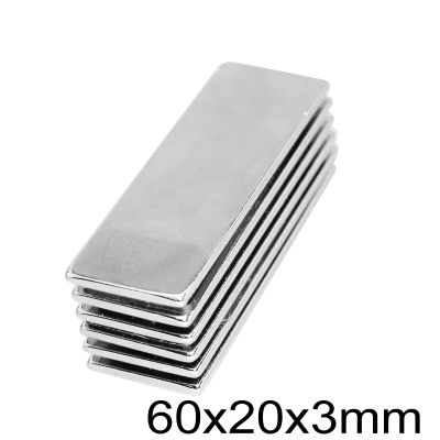 1/2/3PCS 60x20x3mm NdFeB Super Strong Neodymium Magnets Block Permanent Magnet 60x20x3 mm N35 Powerful Magnetic 60x20x3mm