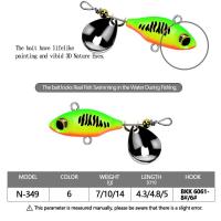 +【‘ 1PCS Rotating Metal VIB Fishing Lure 7G/10G/14G Woler Sequins Tail Spinner Sinking Hard Baits Spoon Crankbait Fishing Tackle