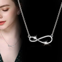 SINLEERY Brilliant Crystal Infinity จี้สร้อยคอ Rose Gold Silver Color Chain สำหรับคนรักแฟชั่นเครื่องประดับของขวัญ XL096