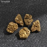 1Pc Natural Electroplating Gold Crystal Cluster Titanium Geode Cluster DIY Stone Decor Mineral Materials Jewelry Make Gift Craft