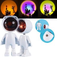 LED Projection Lamp Creative Robot Sunset Light Night Bulb Touch Type Colorful USB Rainbow Desk Lamp Decoration Atmosphere Light Night Lights