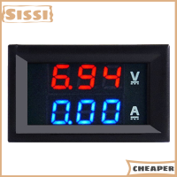 Sissi DC 0-100V 10A เครื่องวัดแรงดันไฟฟ้าแบบดิจิตอลแอมป์มิเตอร์จอแสดงผลคู่เครื่องวัดโวลต์แผงมิเตอร์ไฟฟ้าวัดแอมป์โวลต์0.28Quot; LED สีแดงสีฟ้า