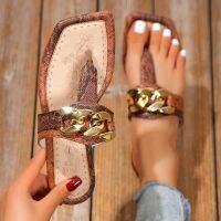 Hot sell Woman Leather Casual Snake Pattern Low Heel Flip Flops Stylish Sandals Comfortable Outdoor Bathroom Slippers Beach Flat Summer