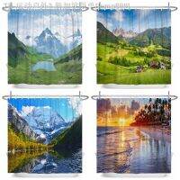 【CW】♕  Scenery Shower Curtains Mountain Landscape Polyester Curtain Decoration