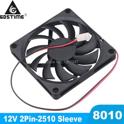 250PCS Lot Gdstime 8010 80MM 8cm Computer Case CPU Cooling Fan DC 12V 2 Pin 2510 Connector 80x80x10mm Cooler Cooling Fans