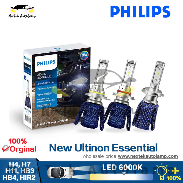 For PHILIPS New Ultinon Essential LED H4 H7 H8 H11 H16 9005 9006 HB3 HB4  HIR2 Car Headlight Fog Lamp 1450LM