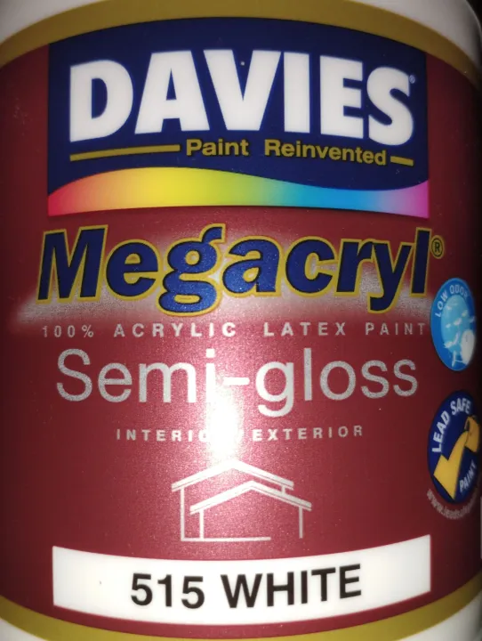 Davies DV515 Megacryl SemiGloss White 100 Acrylic Latex Paint (Water