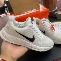 Ready stock kasut shoes kasut Baru Popcorn Sangat Ringan Bawah Rajutan Lelaki dan Wanita sneakers Putih Sukan Pasangan Tahan Haus Sukan Kasut popcorn permukaan rajutan bernafas putih lelaki dan wanita sukan sport dengan kasut lari tahan pak