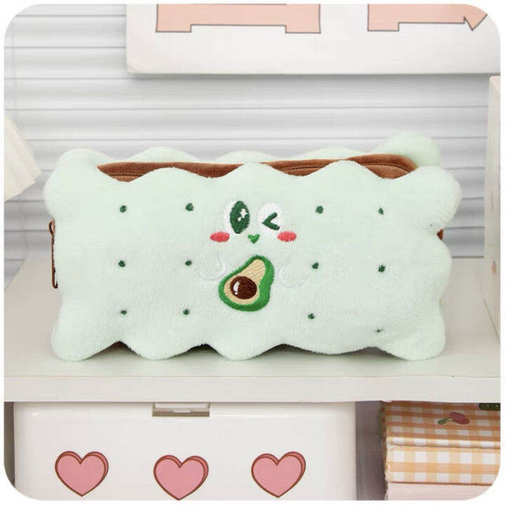 1ชิ้นเคสดินสอบิสกิตสร้างสรรค์สไตล์เกาหลีน่ารักกระเป๋าใส่ดินสอสำหรับผู้หญิงสไตล์-ins-ญี่ปุ่นมัธยมต้นนักเรียนที่มีดินสอความจุขนาดใหญ่สัมผัสขั้นสูงกล่องเครื่องเขียน