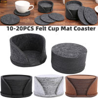 10-20pcs Round Felt Coaster Set Mug Placemat Pad Protector Heat Resistant Cup Mat Coffee Tea Hot Drink Holder Kitchen Accessory