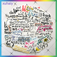 xuhaiy 50pcs English leters สติกเกอร์คำคมแรงบันดาลใจสำหรับแล็ปท็อปคอมพิวเตอร์ตกแต่ง