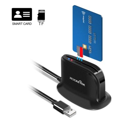 【CW】 Rocketek USB 2.0 SIM Smart Card Reader ATM IC/ID CAC TF Cardreaders Adapter Smart Chip Card ID Card Reader For Tax Filing CAC