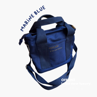 OFFLINE Bucket bag MARINE BLUE size 26x21x13cm กระเป๋าผ้าแคนวาส