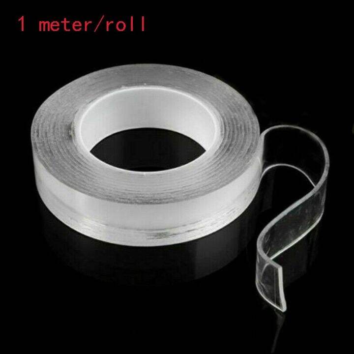 1m-double-sided-tape-nano-tape-reusable-waterproof-wall-sticker-non-marking-and-washable-self-adhesive-transparent-tapes-adhesives-tape