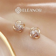 Bông tai nữ Eleanor Accessories khuyên tai viền tròn xoắn đính đá phụ kiện thumbnail
