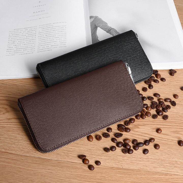 layor-wallet-กระเป๋าสตางค์ผู้ชาย-longgenuinewallets-สีทึบชายธุรกิจคลัทช์โทรศัพท์มือถือความจุขนาดใหญ่ผู้ถือบัตรกระเป๋า