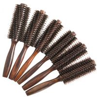 6 Types Straight Twill Hair Comb Natural Boar Bristle Rolling Brush Round Barrel Blowing Curling DIY Hairdressing Styling Tool