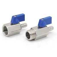 MINI Ball Valve 1/8 1/4 3/8 1/2 To 7mm 10mm 8mm 12mm Tube Tower Adapter Female Thread Male 304 2-Way Ball Valve