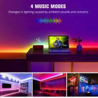 Sound Sensor LED Light Strip RGB 12V Music Sync Neon Lamp Tape Built-in Microphone For Christmas Party Disco DJ Home Decoration