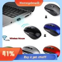 HONEYDEWD สีสัน มินิ ออปติคัล เมาส์ไร้สาย 2.4GHz ตัวรับสัญญาณ USB เมาส์เกมมิ่ง