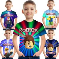 Roblox Childrens T-Shirt Boy Birthday Gift Party Kids Anime Short Sleeve Fashion Casual Top Baby Comfort Clothing