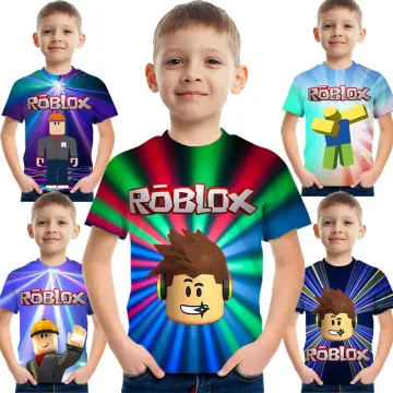 Roblox Kids Boys Summer T-shirt 3d Printed Short Sleeve Comfy Tee Tops