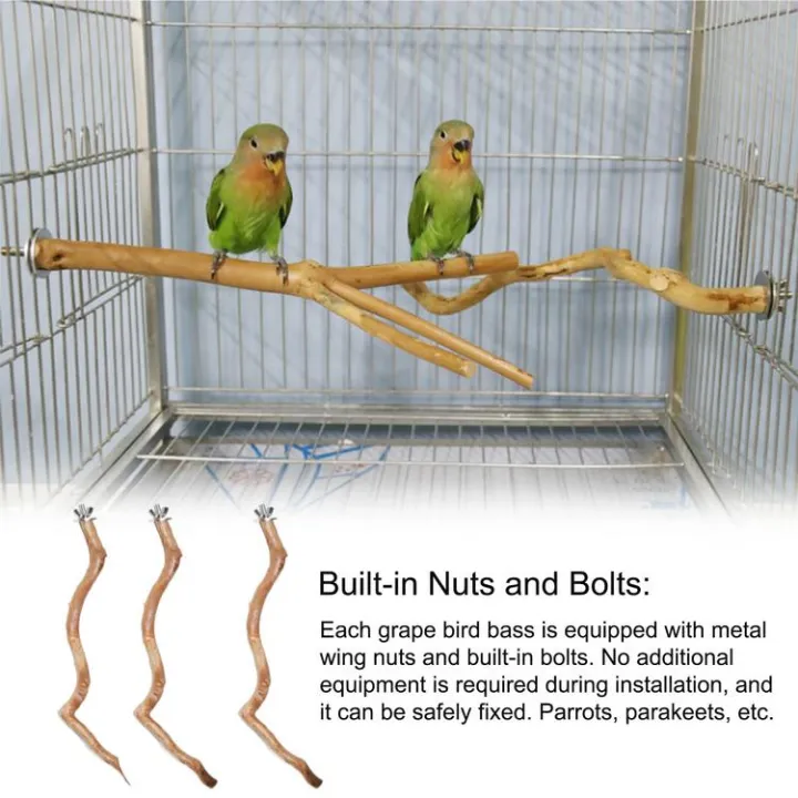 ขอนนก Grapevine ธรรมชาติ Bird Cage Perch สำหรับกรงนกแก้วของเล่น