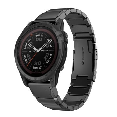 สำหรับสายนาฬิกาข้อมือสแตนเลส Garmin Tactix 7 Pro 26Mm กระดองเต่า (สีดำ)