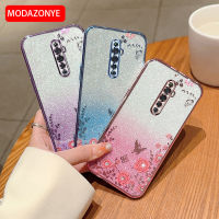 สำหรับ OPPO Reno เคสโทรศัพท์แวววาว2F ดอกไม้ Bling ผีเสื้อป้องกันแบบนิ่มฝาหลังสำหรับ OPPO Reno 2F เคสเด็กผู้หญิง