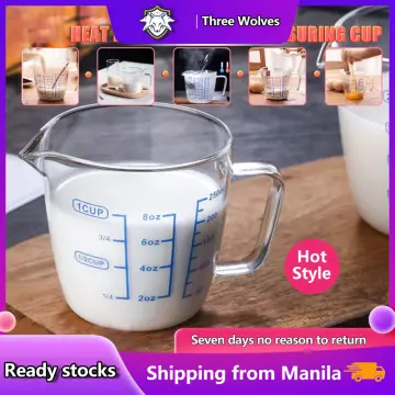 250Ml Glass Measuring Cup Milk Jug Heat Resistant Glass Cup Measure Jug  Creamer Scale Cup Tea Coffee Microwave Safe