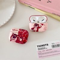 ♠✻ Lotso เคสหูฟังบลูทูธไร้สาย ซิลิโคน ลายหมีสตรอเบอร์รี่ เคสแข็ง สำหรับ Airpods Pro2 Airpods3 Airpods1/2