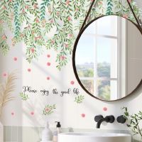 [COD] meter wall stickers plant flowers vine background living room decoration self-adhesive