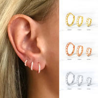 6mm8mm 925 Sterling Silver Circle Zircon CZ Hoop Earrings for Women GoldRose goldSilver Small Round Earrings Fashion Jewelry