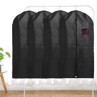 1/3/5 Pcs Black Garment Bag Covers Hanging Suit Bag Covers Full Zipper with Clear Window Suit Dress Clothes Travel Bags Wardrobe Organisers