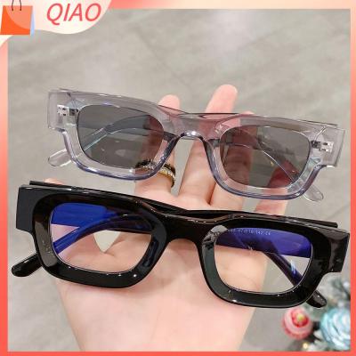 QIAO ย้อนยุค กรอบสี่เหลี่ยม พังค์ การ UV400 เฉดสี แว่นกันแดดโพลาไรซ์ แว่นกันแดดผู้หญิง แว่นตากันแดดสำหรับผู้ชาย