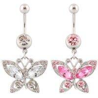 【CW】 Piercing butterfly fashion belly ring body piercing lady navel rings Wholesale 14G Surgical bar