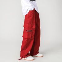 American Overalls Men Street Hip-Hop Loose Casual Wide-Leg Long Pants