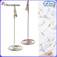 CHARMHOME 1pc โรแมนติก อุปกรณ์จัดงานแต่งงาน ที่หนีบกระดาษ โรสโกลด์ ที่หนีบขาตั้ง บัตรสถานที่ ผู้ถือหมายเลขตาราง คลิปรูปภาพ