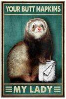 Kalynvi Ferret Your Butt Napkins Retro Tin Sign  Bathroom Decoration for Bars  Restaurants  Cafes and Bars  8x12 Inches New Year Pipe Fittings Accesso