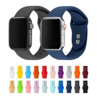 สายซิลิโคนอ่อนนุ่มสำหรับ Apple Watch SE Series 7 6 5 4 3 2 1 41mm 45mm 38mm 42mm สายนาฬิกายางสำหรับ iWatch 4/5 40mm 44mm-EDCNM SHOP