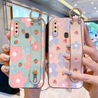 [Beike electronic] เคสใส่สายรัดข้อมือสำหรับ Samsung Galaxy A20s สตรอเบอร์รี่และดอกไม้ซิลิโคนโทรศัพท์ TPU Cover