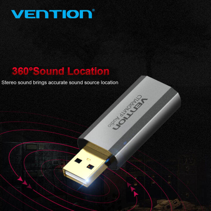 Vention USB การ์ดเสียงภายนอก Sound Card 3.5มม.หูฟังสเตอริโอตัวแปลง