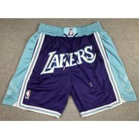 Hot Newest Top-quality New arrival 2022 2023 Newest shot goods Most popular 22/23 Top quality Ready Stock High quality 2022 pockets available new mens Los Angeles Lakers just don big logo embroidery basketball shorts pants city purple