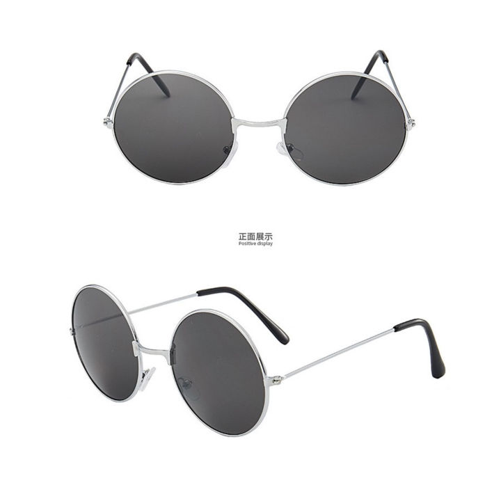 Style Cermin Hitam Bulat Korean Unisex Classic Round Sunglasses Cermin ...